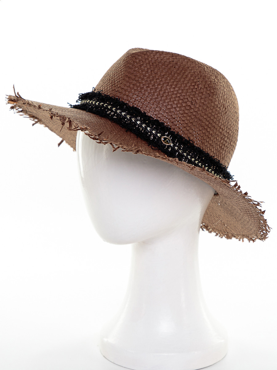 Альба тесьма ажурная шляпа токилья солома коричневый
